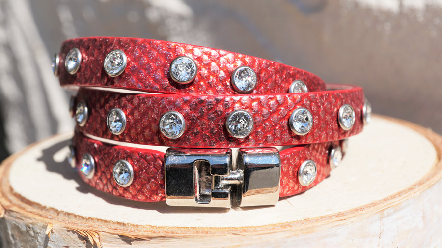 Swarovski Crystal Bracelet in red (306) – Made In Cymru